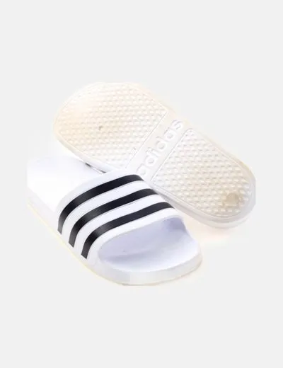 Adidas Chancla blanca rayas