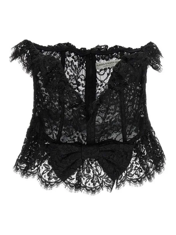 ALESSANDRA RICH TOP  NEGRO