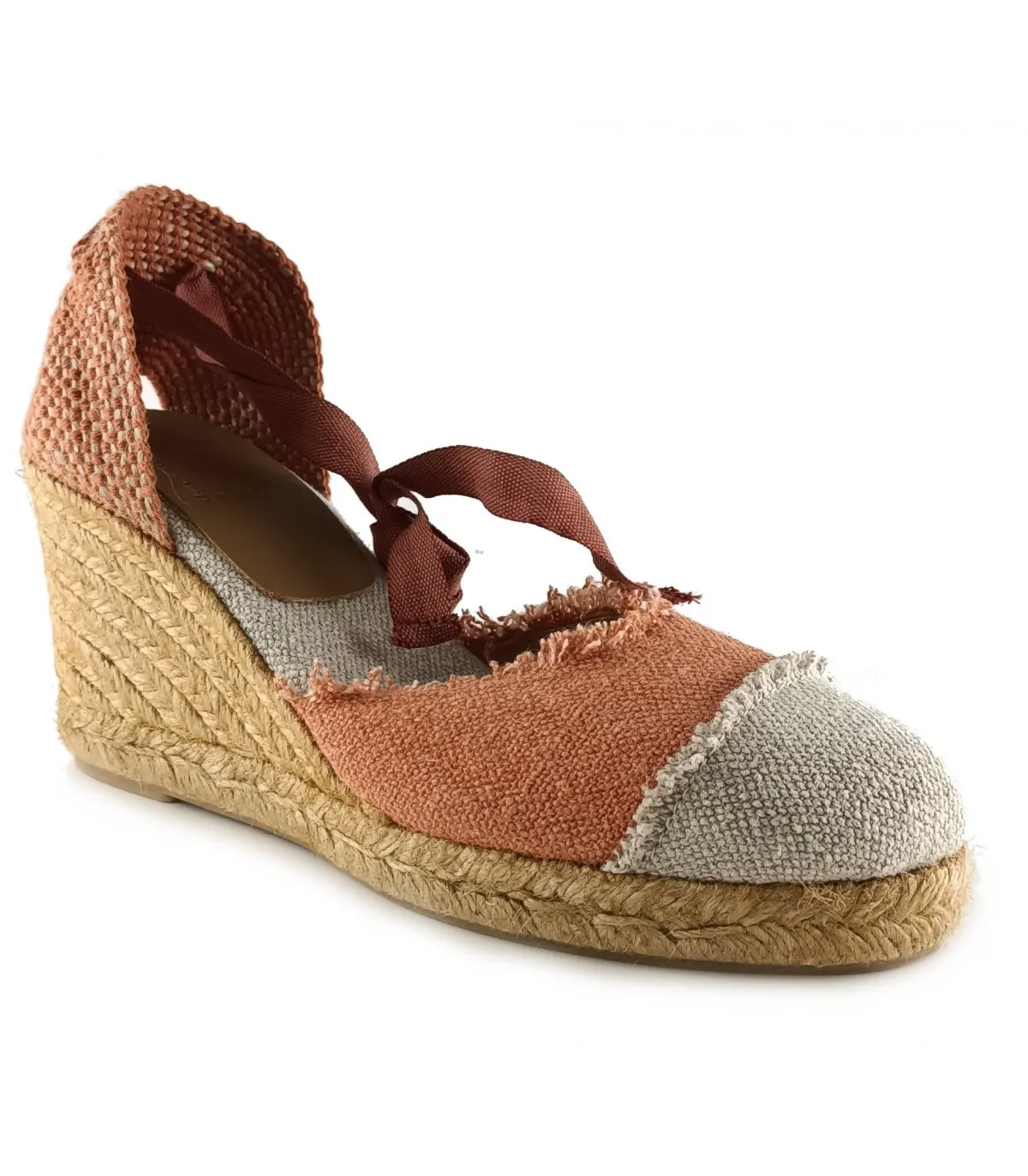 Alpargata para mujer de cuña de color caldera