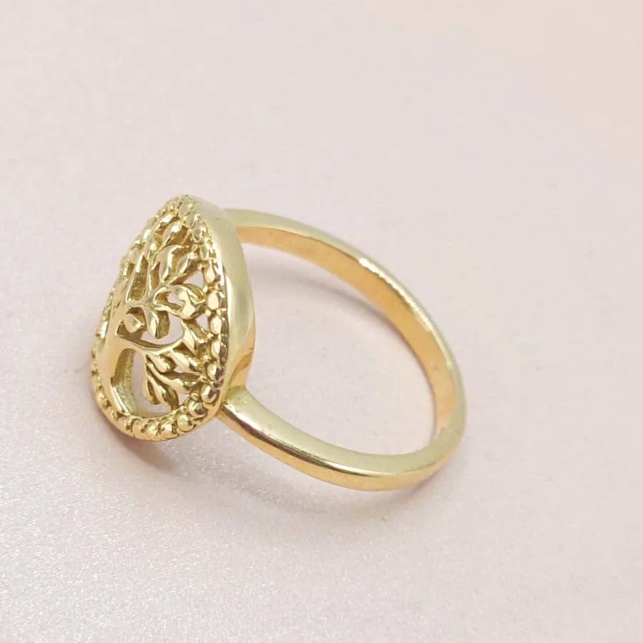 Anillo 18k macizo árbol de la vida