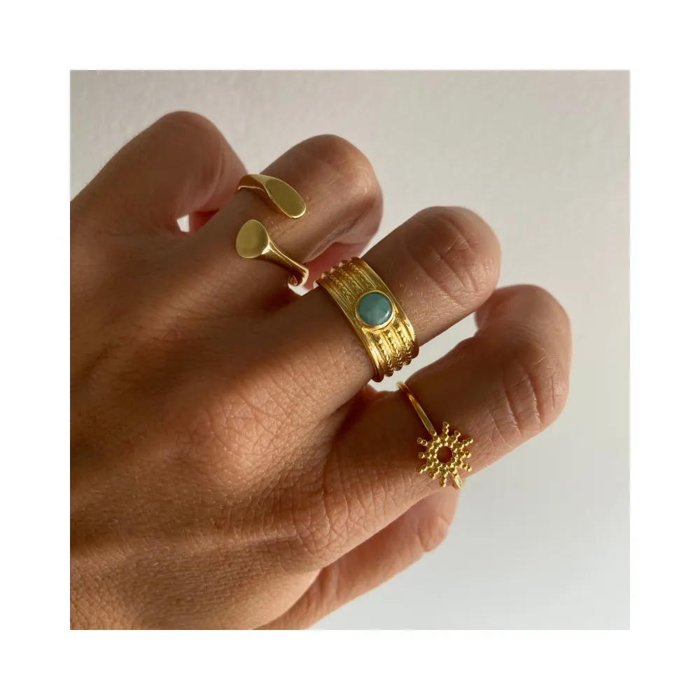 Anillo Acalia Amazonita Oro