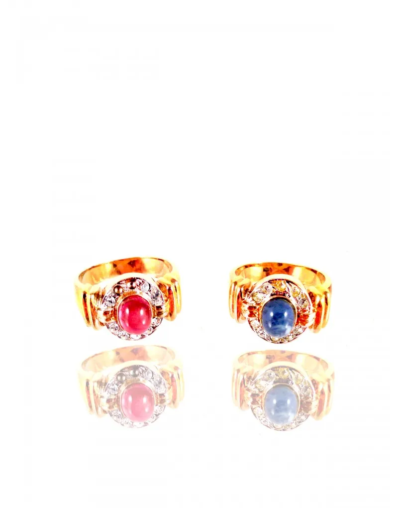 ANILLO CHAPADO ORO 18K, CON CIRCONITAS