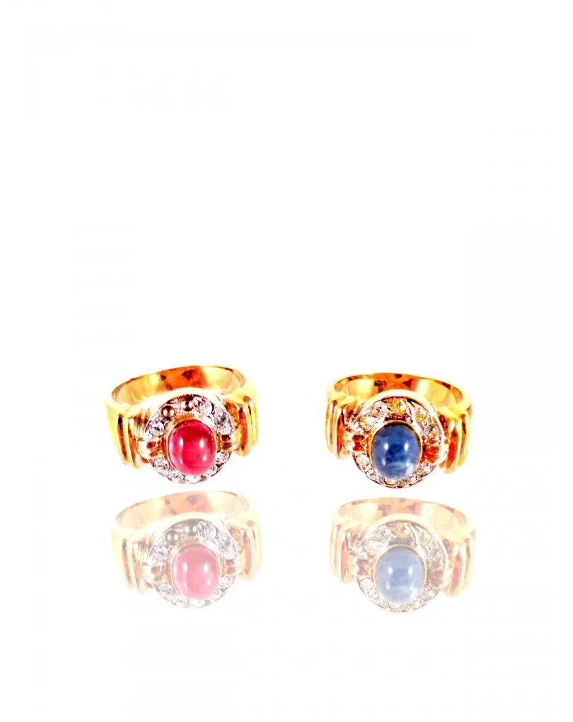 ANILLO CHAPADO ORO 18K, CON CIRCONITAS