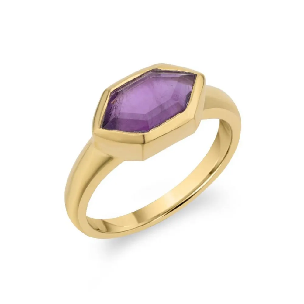 Anillo Cozumel Amatista Oro