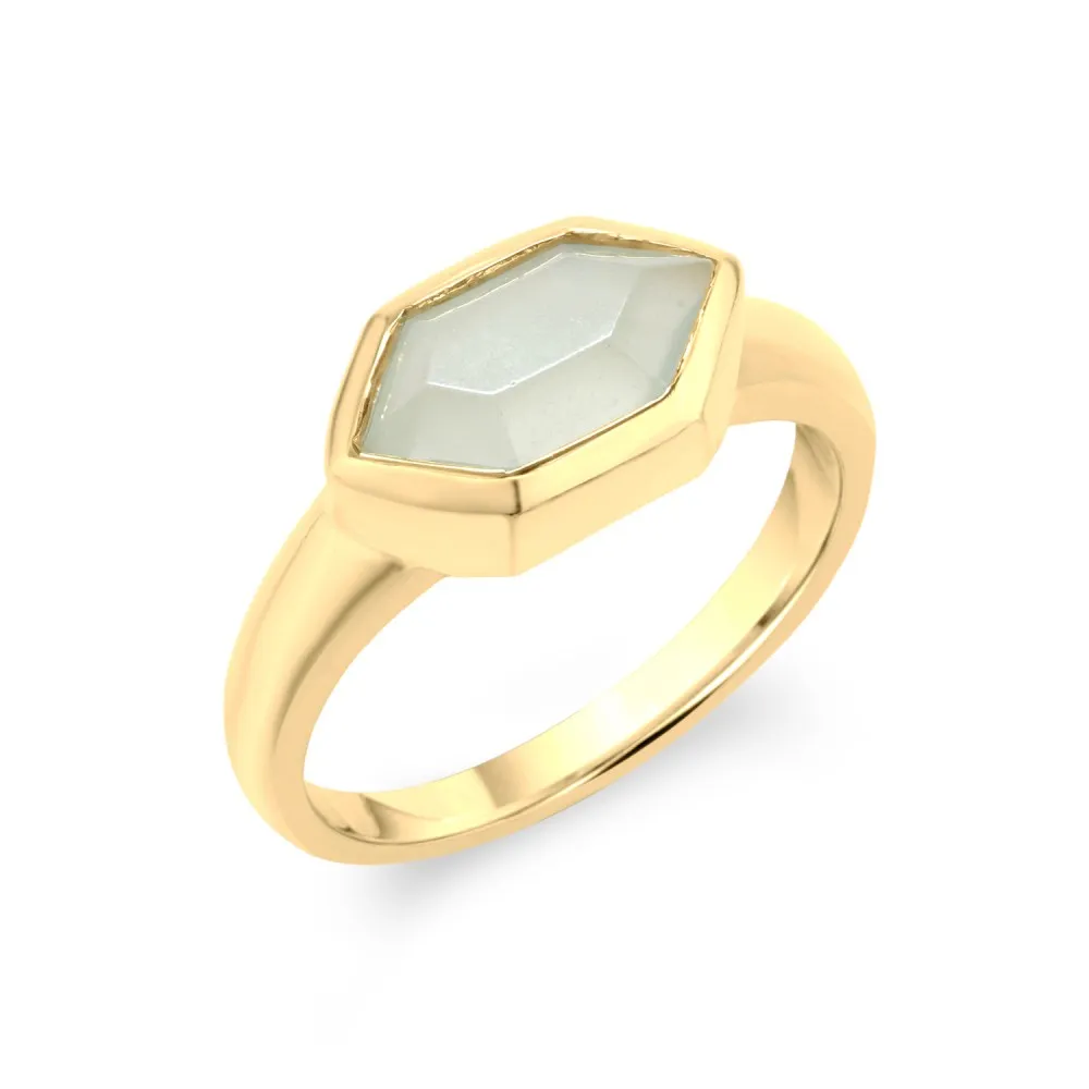 Anillo Cozumel Calcedonia Oro