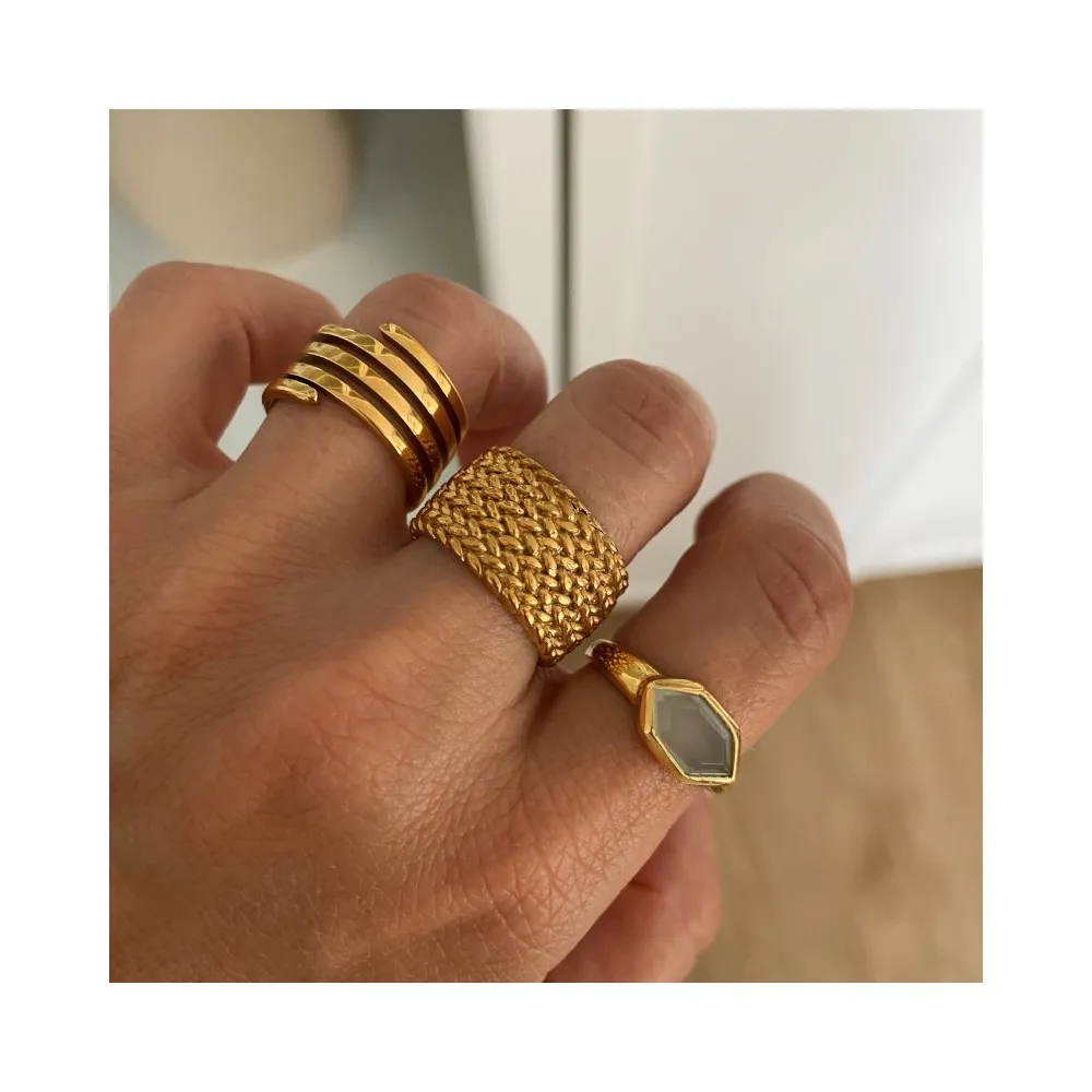 Anillo Cozumel Calcedonia Oro