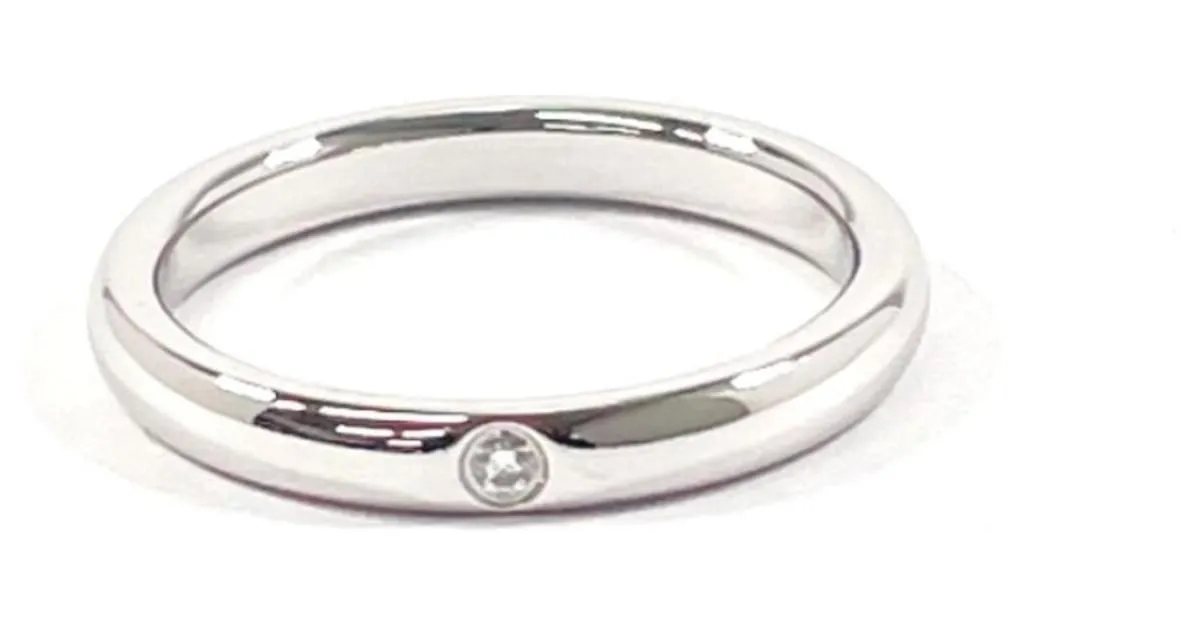 Anillo de banda de diamante de platino Elsa Peretti de Tiffany & Co. 