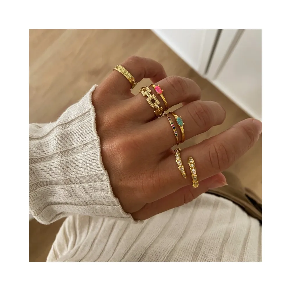 Anillo Meñique Martillado Oro