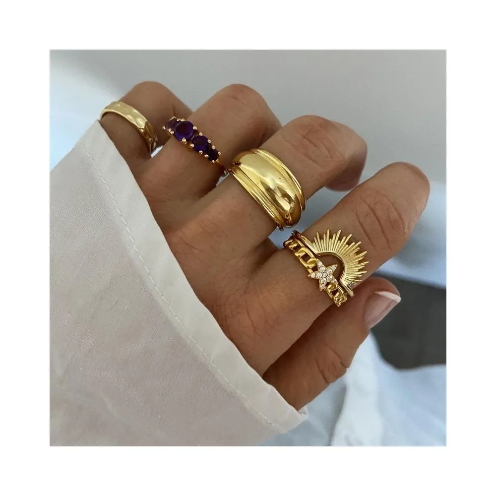 Anillo Meñique Martillado Oro