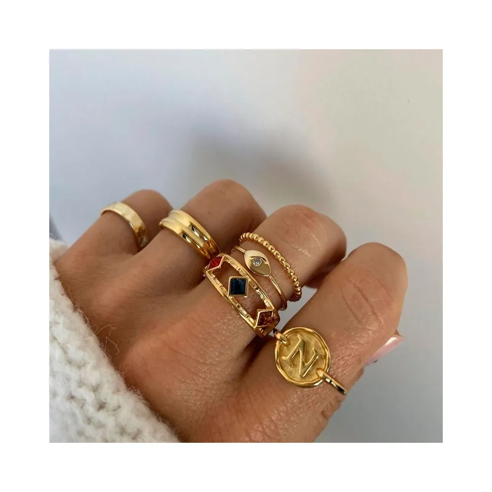 Anillo Meñique Martillado Oro