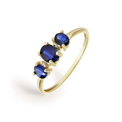 ANILLO ORO 3 ZAFIROS Y DIAMANTES GRN207272