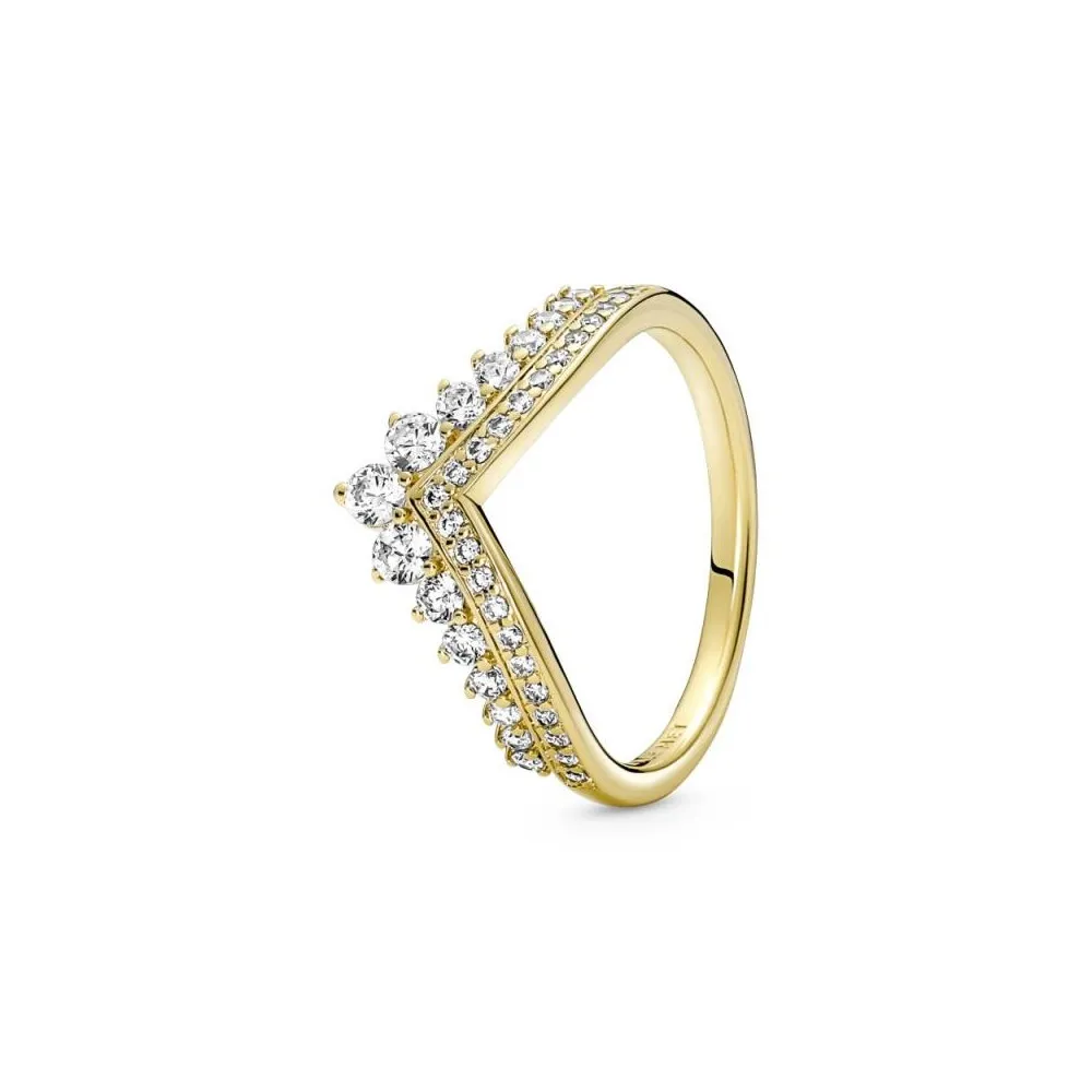 Anillo Pandora Timeless con un recubrimiento en oro de 14k Tiara Deseo