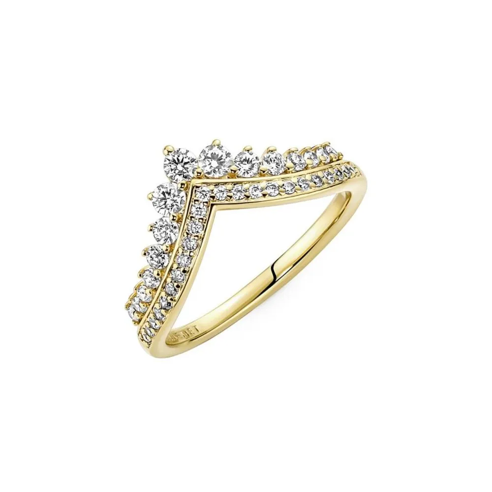 Anillo Pandora Timeless con un recubrimiento en oro de 14k Tiara Deseo