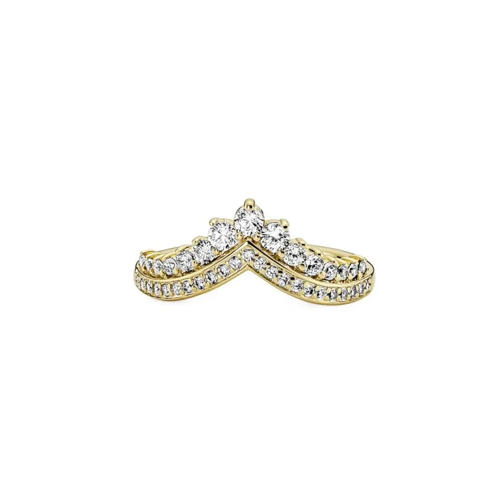 Anillo Pandora Timeless con un recubrimiento en oro de 14k Tiara Deseo