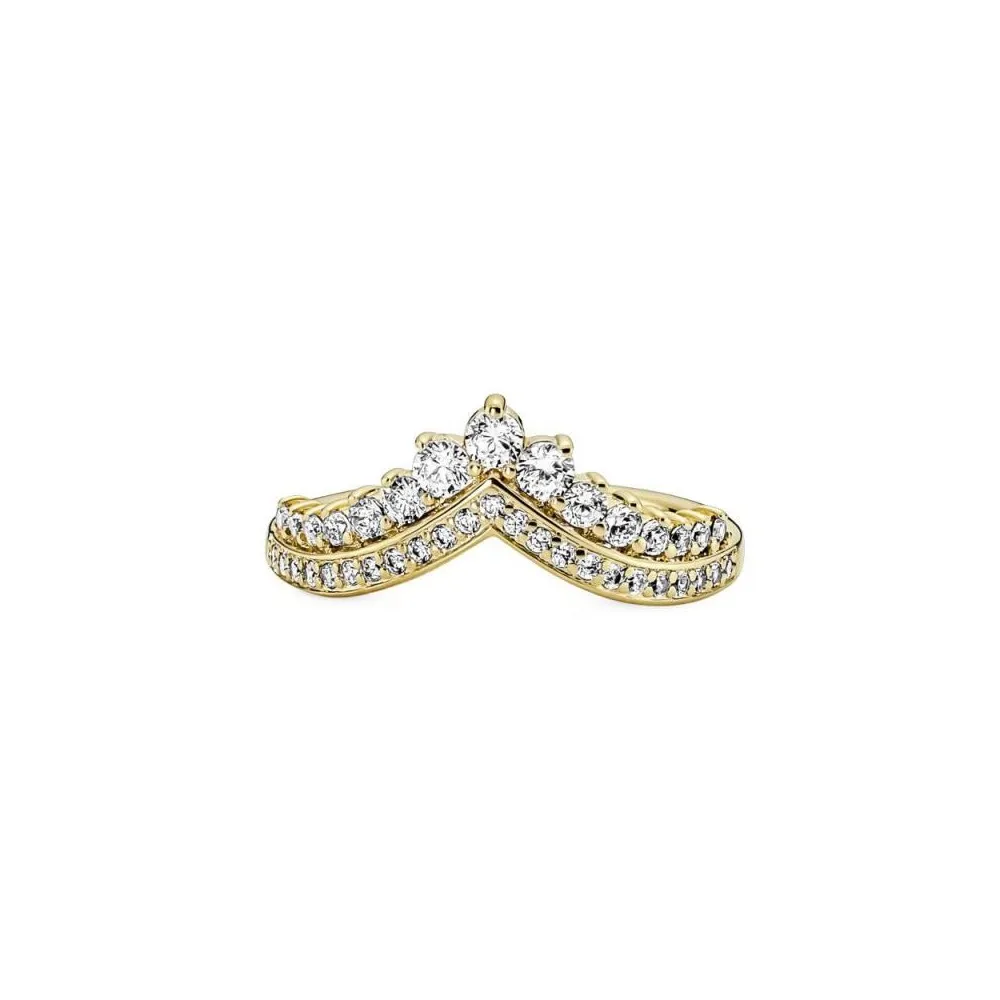 Anillo Pandora Timeless con un recubrimiento en oro de 14k Tiara Deseo