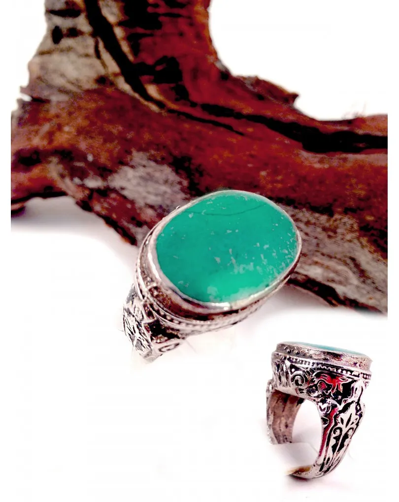 ANILLO PLATA TURQUESA AFGANO MEDIANO 1760