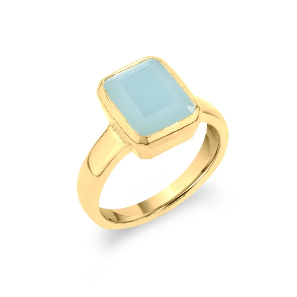 Anillo Rivoli Calcedonia Oro