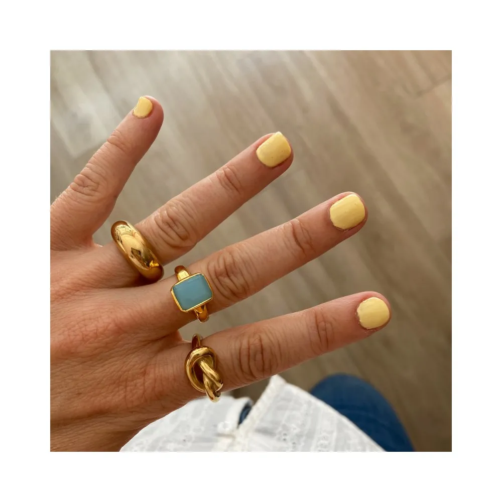 Anillo Rivoli Calcedonia Oro