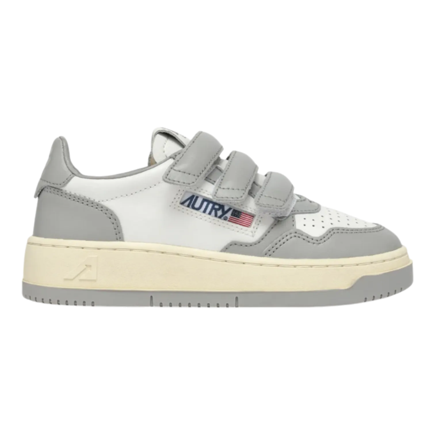 AUTRY KIDSTRIPES LOW SNEAKERS IN WHITE AND LIGHT GREY FOR KIDS KILKWB02