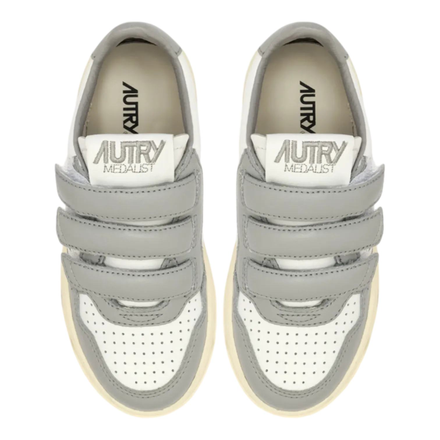 AUTRY KIDSTRIPES LOW SNEAKERS IN WHITE AND LIGHT GREY FOR KIDS KILKWB02