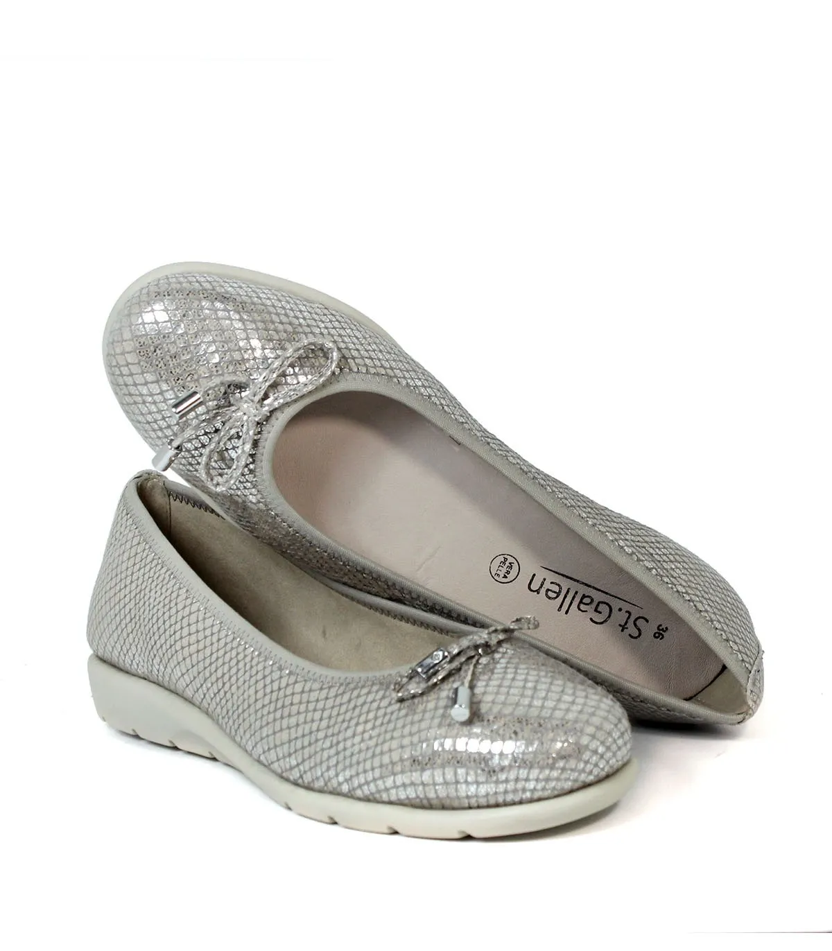 BAILARINAS METALIZADAS ST. GALLEN KALEY PLATA