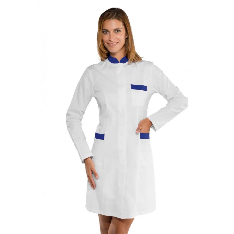 BATA CATALINA DE MANGA LARGA BLANCA CON DETALLE AZULINA  TALLA S OFERTA