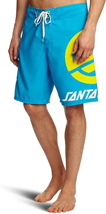 Bañador SANTA CRUZ surfero Hombre Short elástico Stripknot Boardie Bluewater Ref. BSST azul logo amarillo pierna