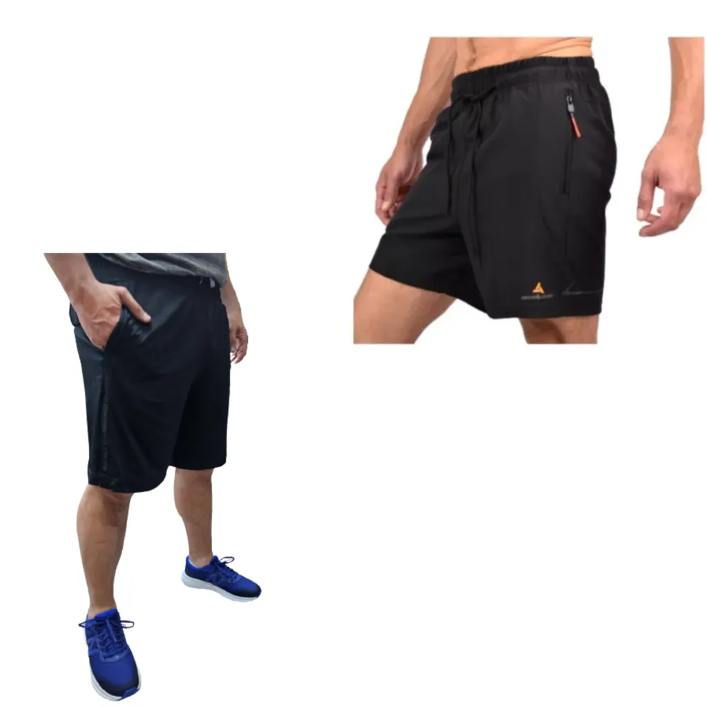 Bermuda De Lycra Hombre + Short Microfibra Shmicro Negro