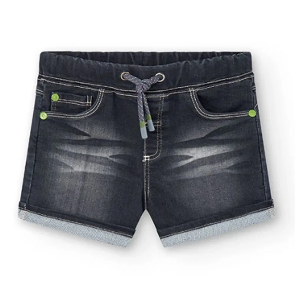 Bermudas denim punto de bebé Boboli 308078 BLACK CORDONETS