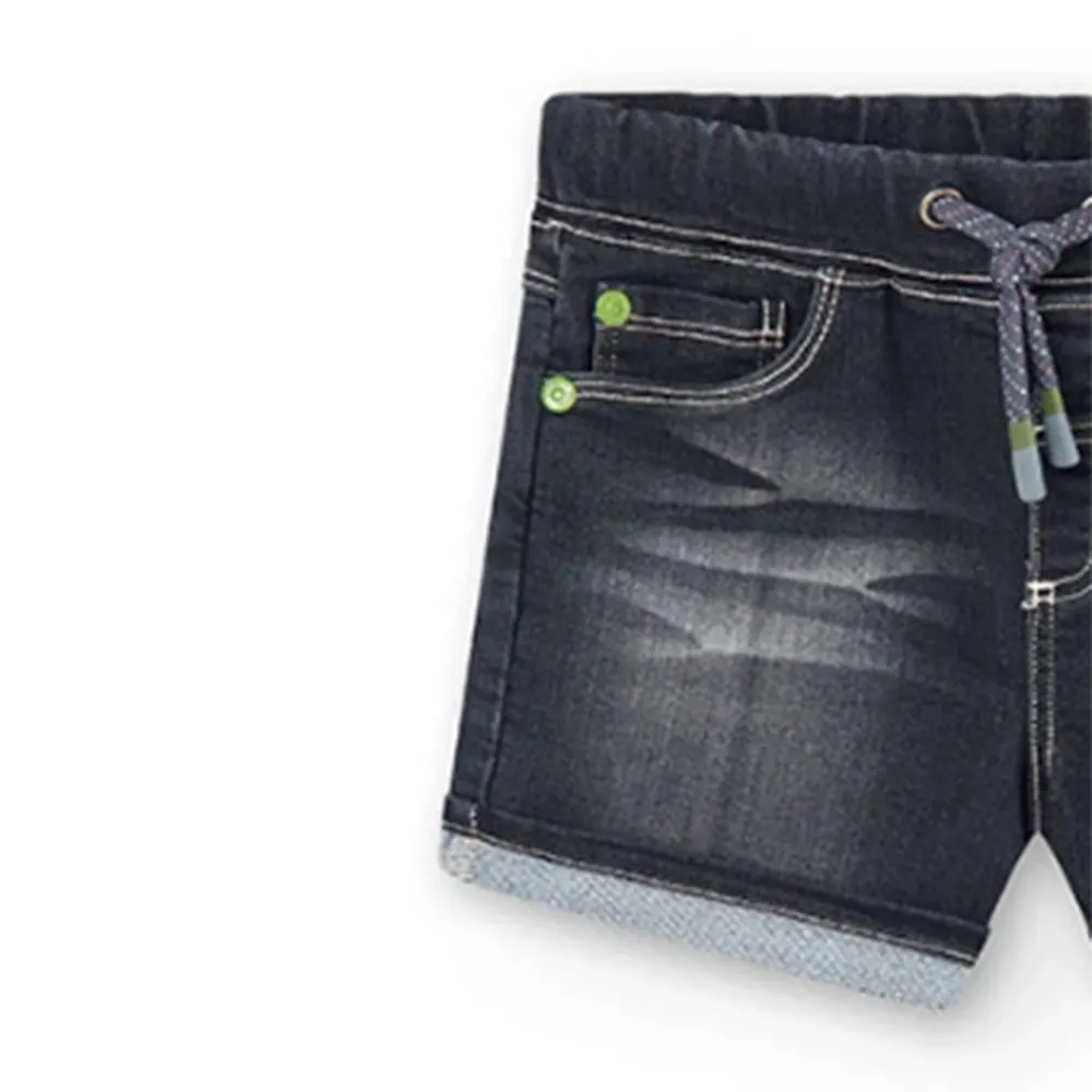 Bermudas denim punto de bebé Boboli 308078 BLACK CORDONETS