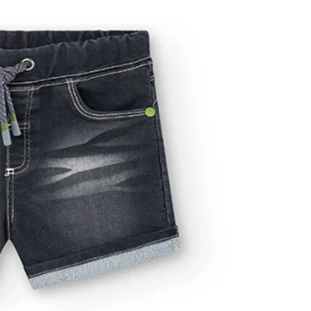 Bermudas denim punto de bebé Boboli 308078 BLACK CORDONETS