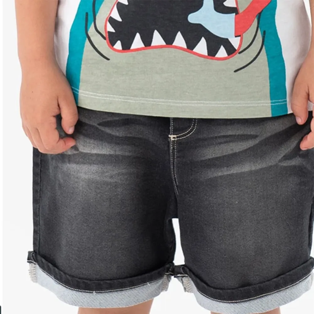 Bermudas denim punto de bebé Boboli 308078 BLACK CORDONETS