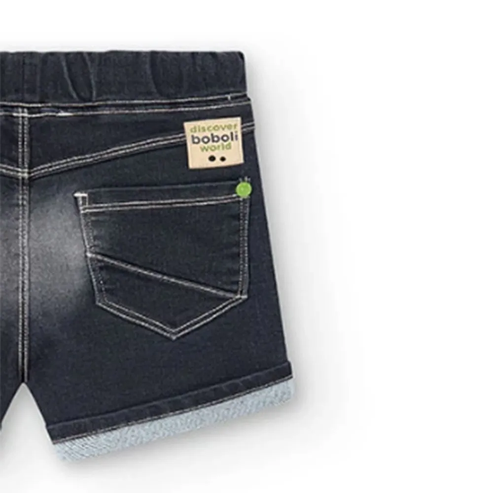 Bermudas denim punto de bebé Boboli 308078 BLACK CORDONETS