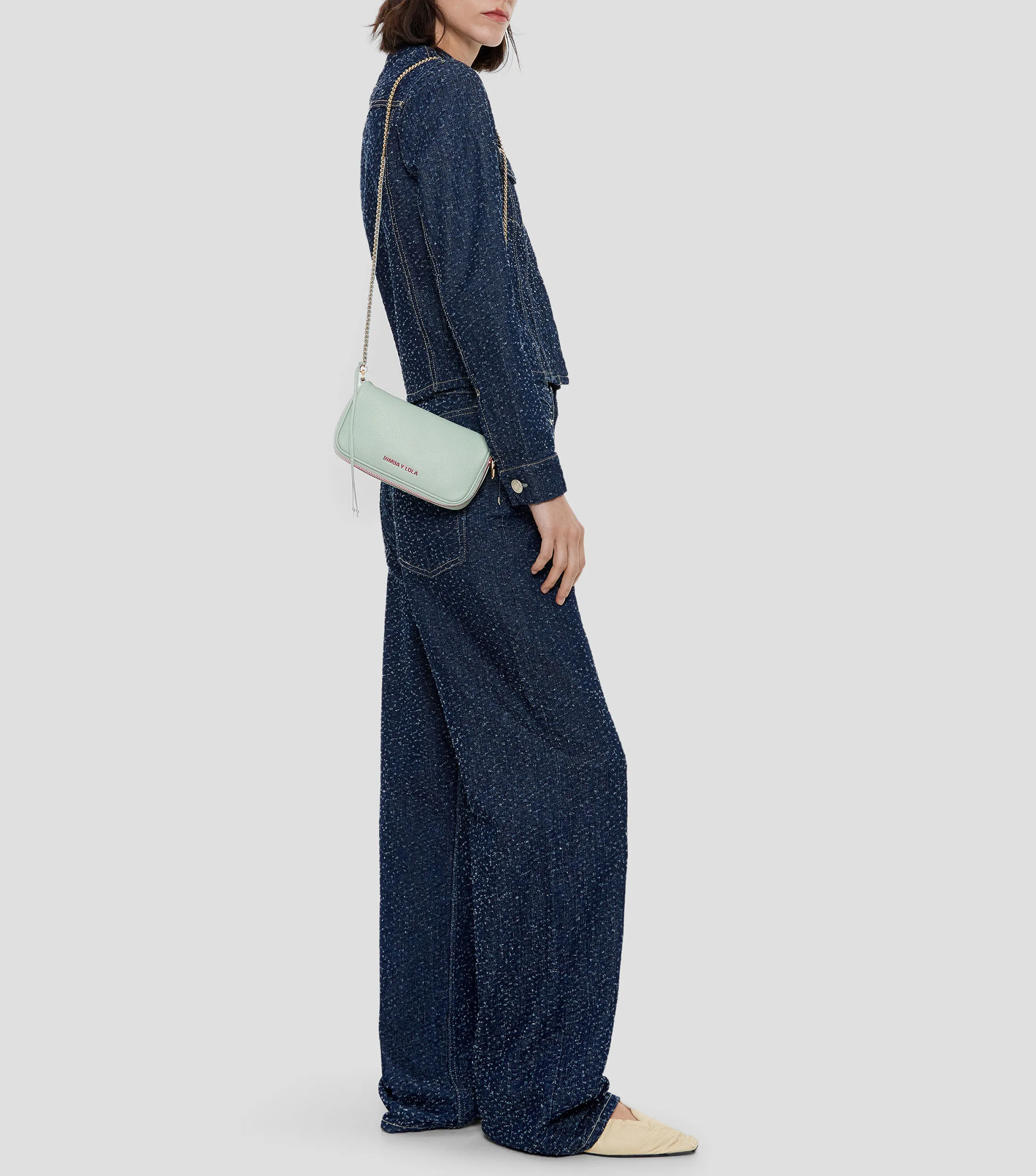Bimba y Lola Bolso crossbody mini piel verde pastel Mujer