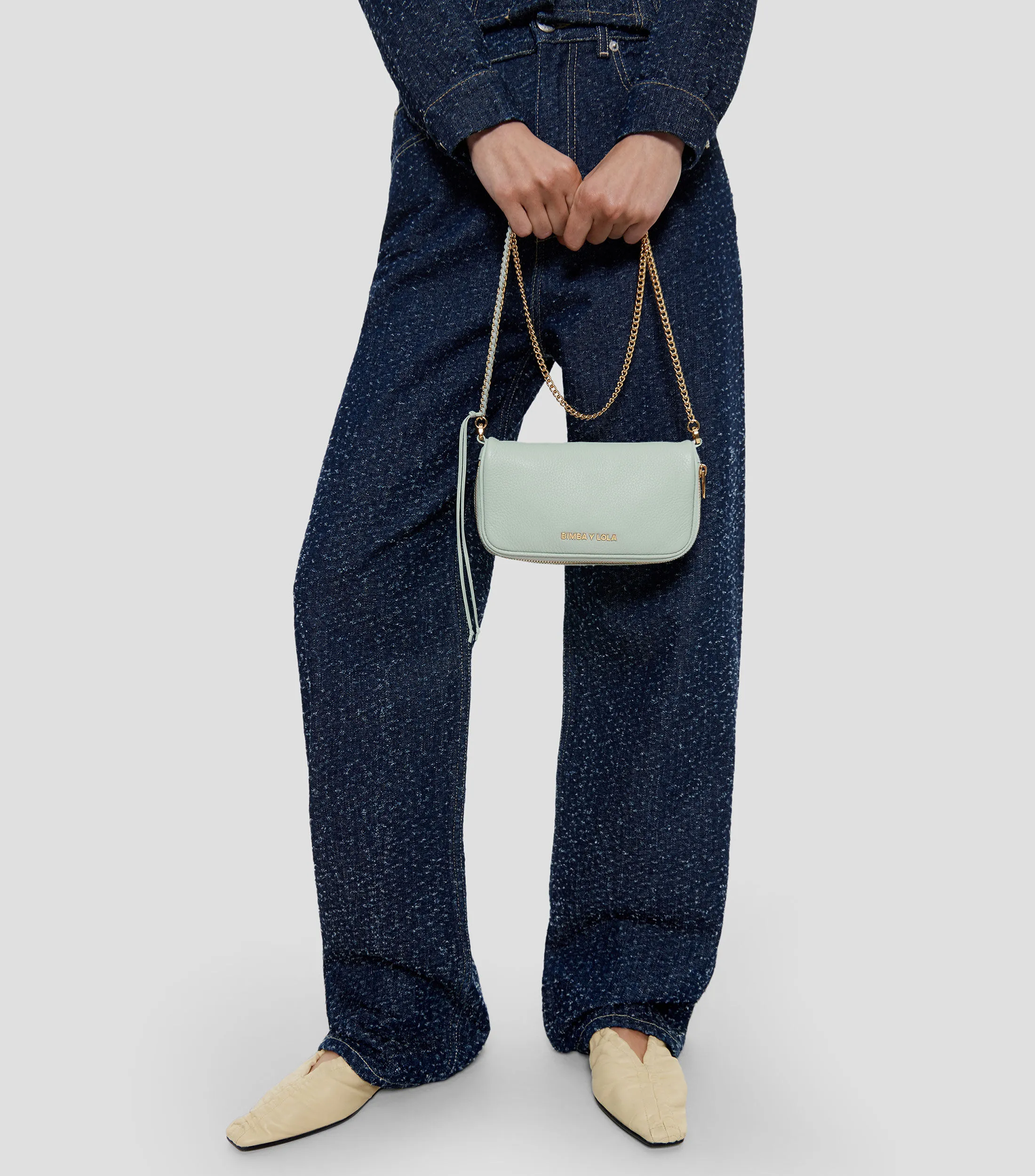 Bimba y Lola Bolso crossbody mini piel verde pastel Mujer