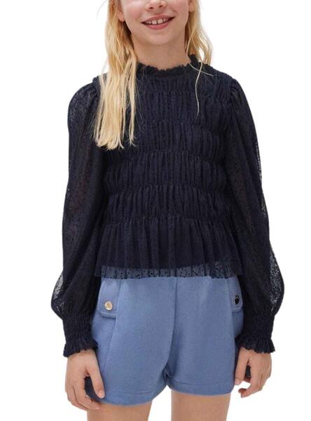 Blusa Mayoral Tul Azul Marino ara Niña
