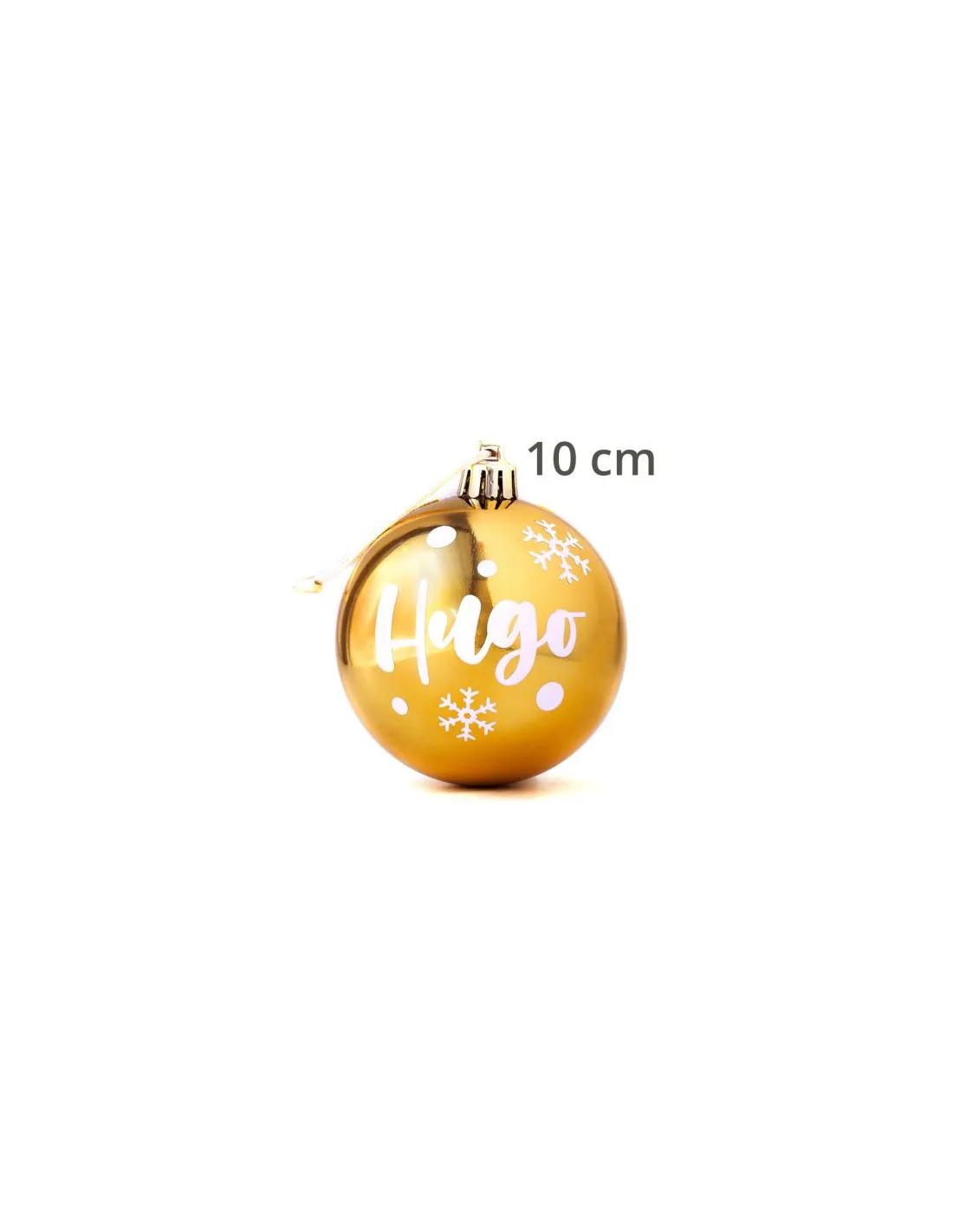 Bola Navidad Dorado Brillo personalizada de Mi Pipo 10 cm