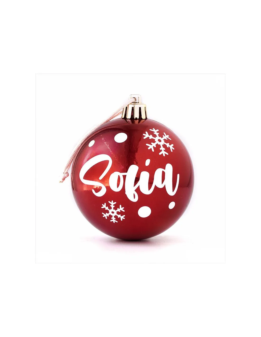 Bola Navidad Rojo Brillo personalizada de Mi Pipo