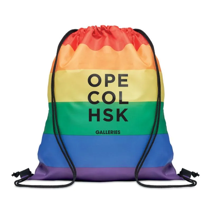 Bolsa de cuerdas promocional arcoíris rPET Bow