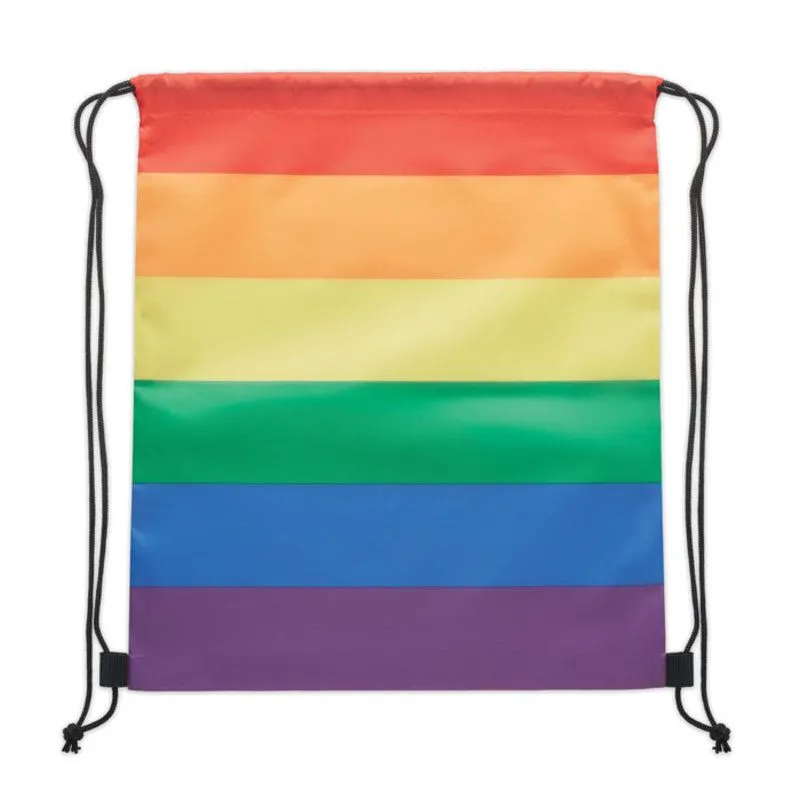 Bolsa de cuerdas promocional arcoíris rPET Bow