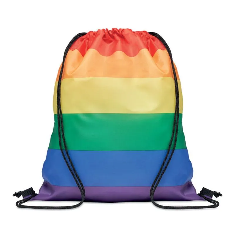Bolsa de cuerdas promocional arcoíris rPET Bow