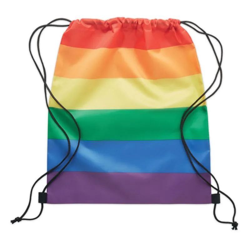 Bolsa de cuerdas promocional arcoíris rPET Bow