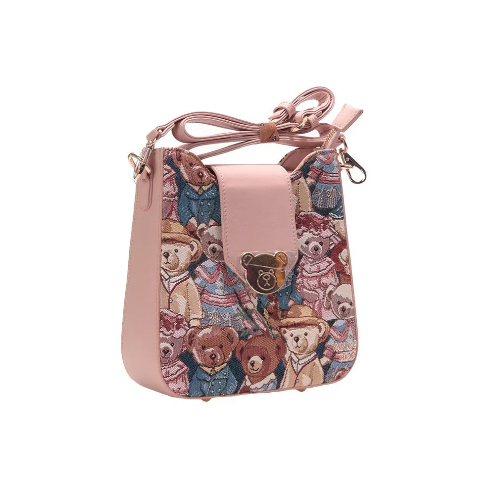 BOLSO BANDOLERA SATCHEL ESTAMPADO OSOS BEAR H798A