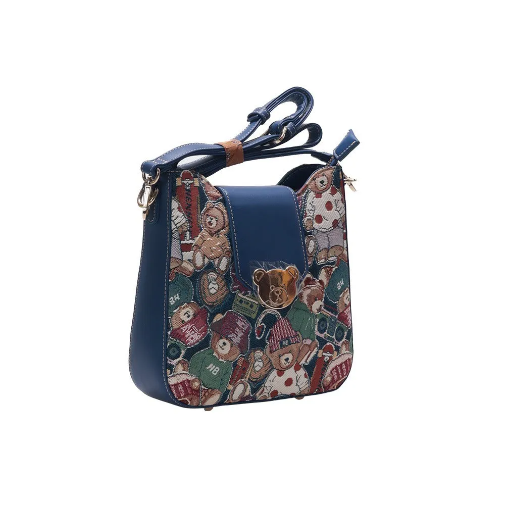 BOLSO BANDOLERA SATCHEL ESTAMPADO OSOS BEAR H798A