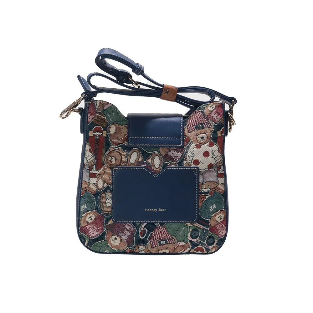 BOLSO BANDOLERA SATCHEL ESTAMPADO OSOS BEAR H798A