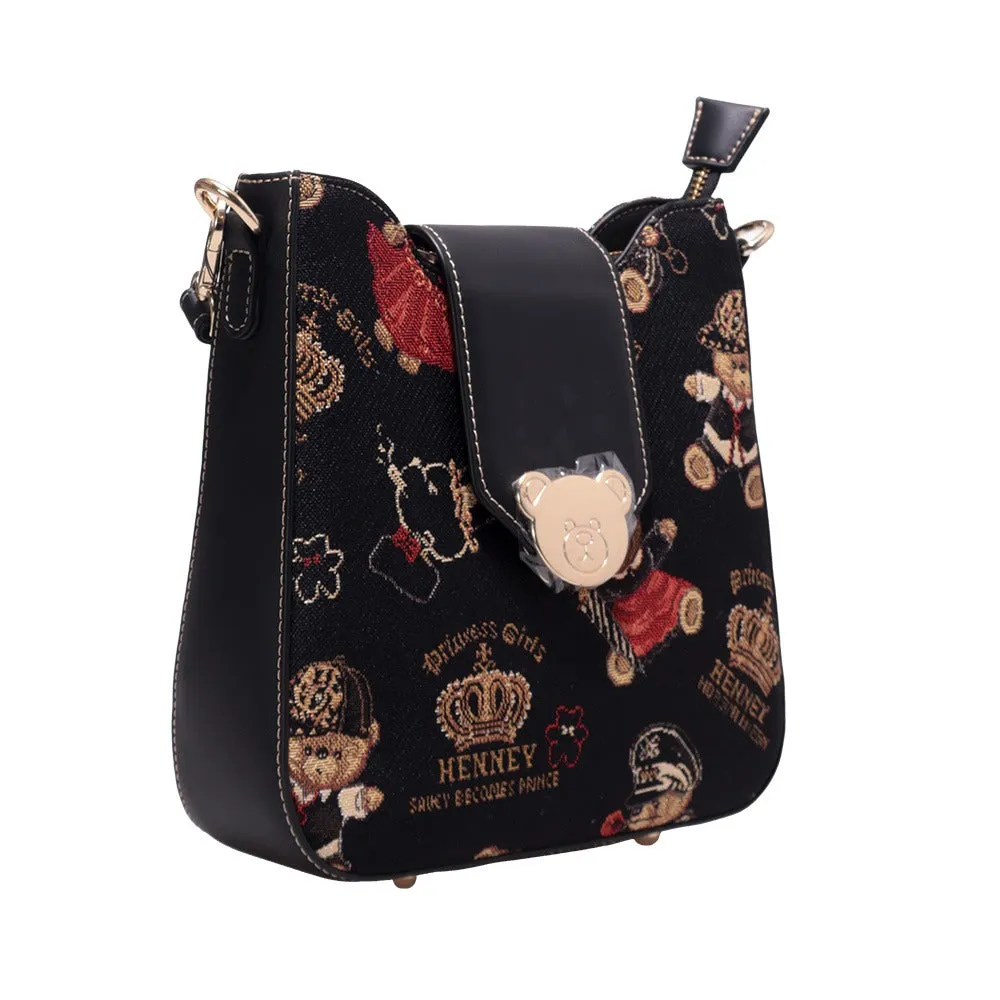 BOLSO BANDOLERA SATCHEL ESTAMPADO OSOS BEAR H798A