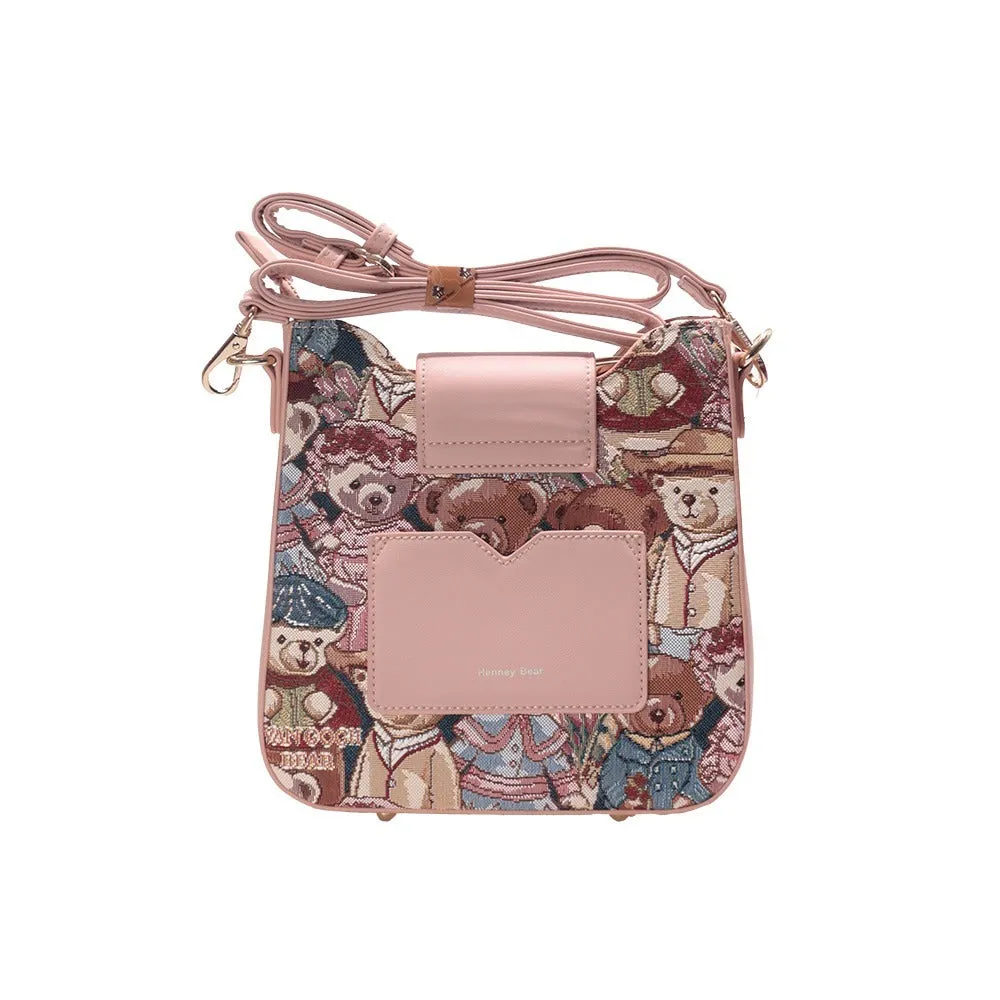 BOLSO BANDOLERA SATCHEL ESTAMPADO OSOS BEAR H798A