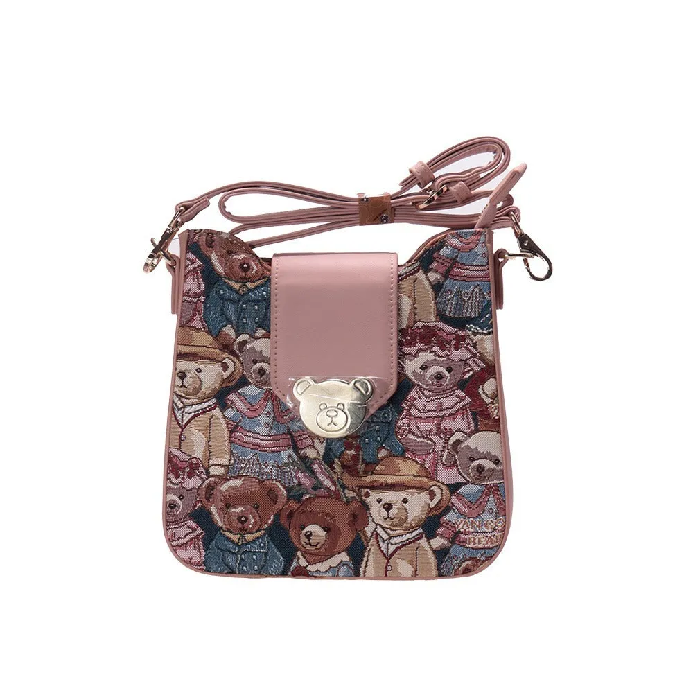 BOLSO BANDOLERA SATCHEL ESTAMPADO OSOS BEAR H798A