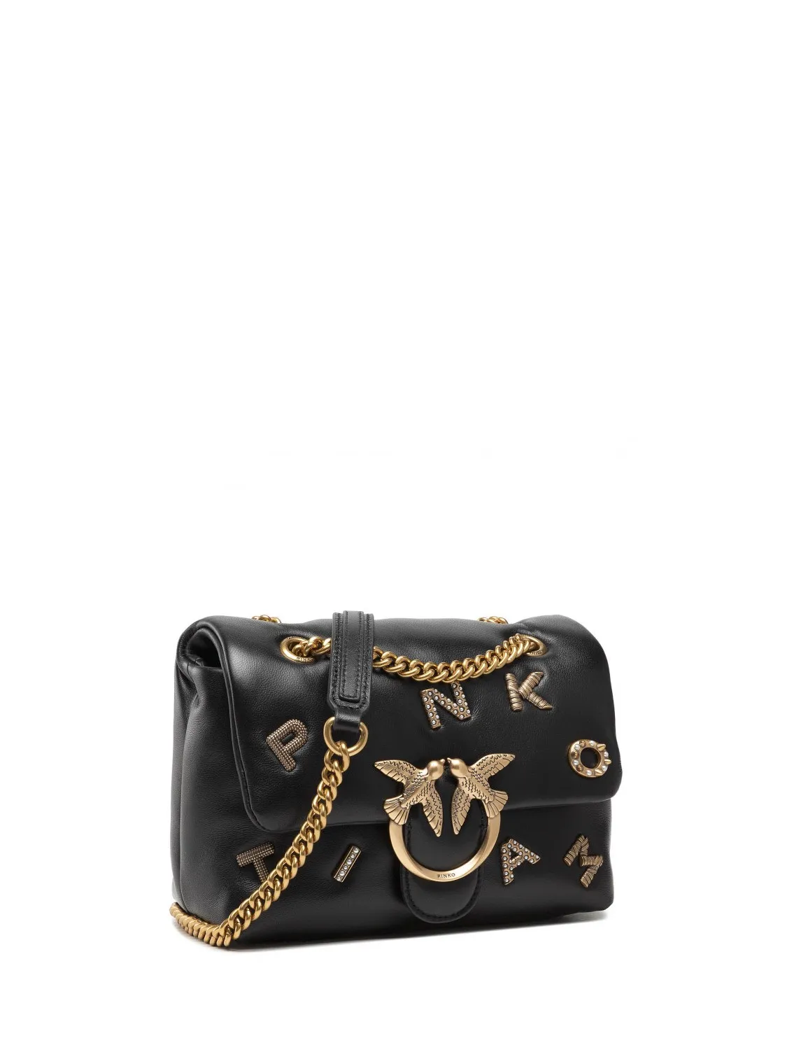 BOLSO LOVE MINI PUFF LOGO JEWEL PINKO