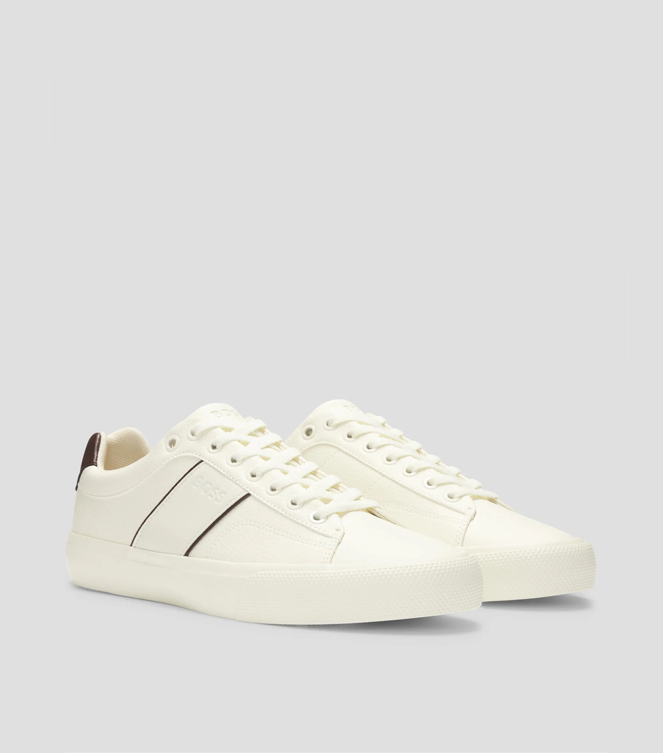 Boss Tenis de piel sintética con texturas lisas y granuladas Hombre